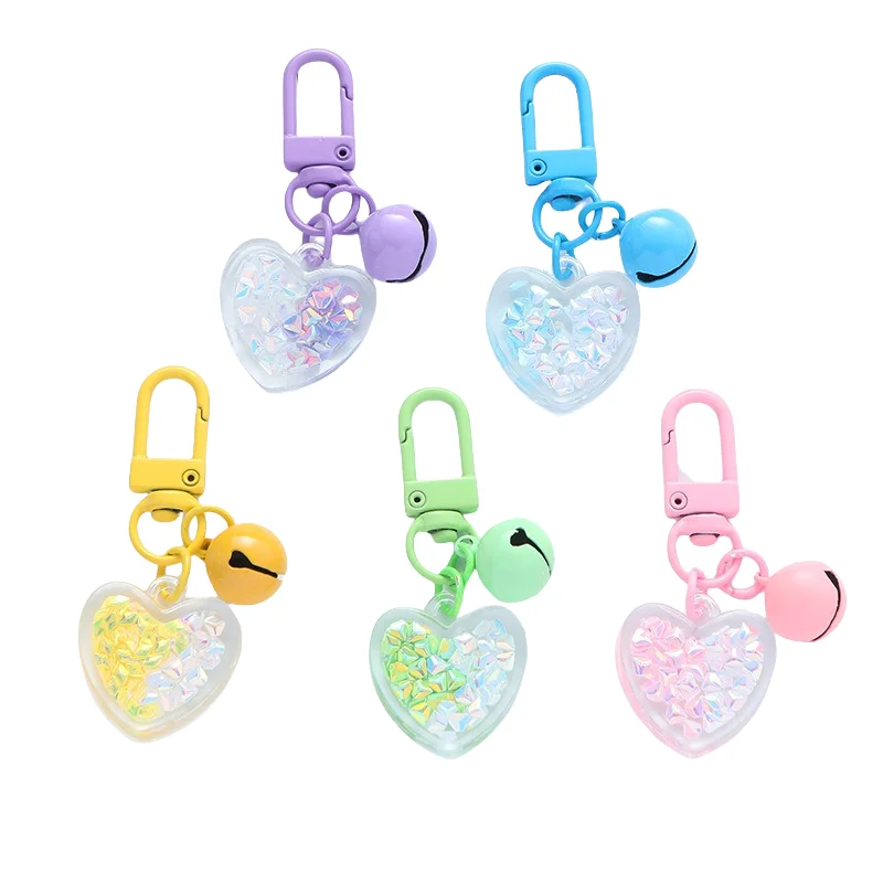 HOT New Acrylic Plastic Link Chain Key Ring Handmade Heart Keychain for Women Girls Love Acrylic Fashion Car Keys Jewelry Gifts