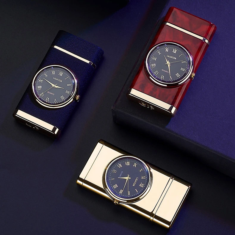 Single Flame Jet Lighter CUSTOM LOGO Glowing at Night Luminous Watch Fashion Business Gift Cigar Cigarette Lighters