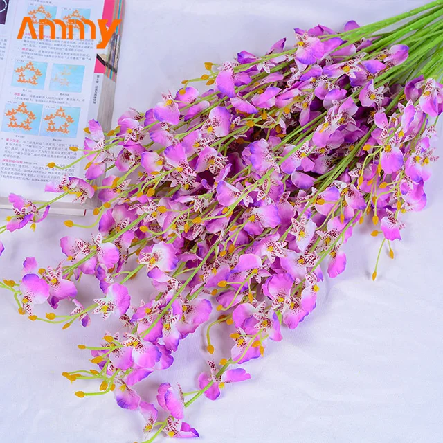 AM-AFD06 Ammy Flowers artificial wedding decoration 5 head orchid simulation flower Artificial Flowers decorations for home