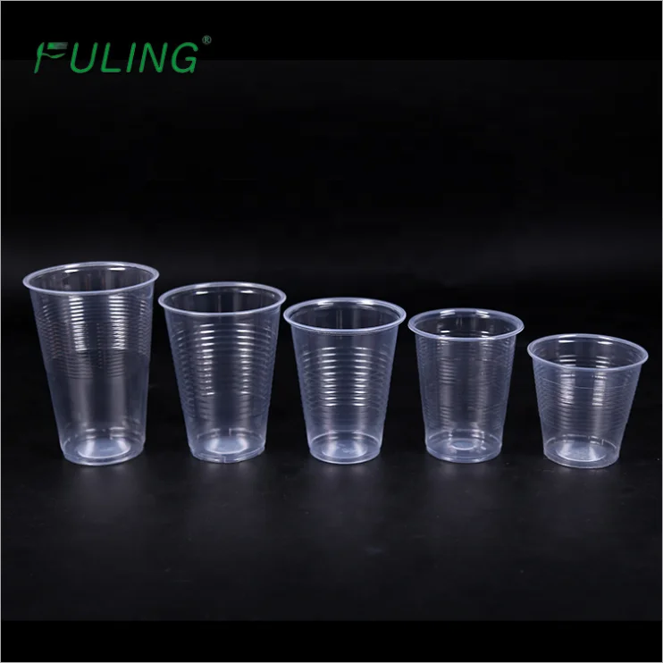Fuling Custom Clear PP Plastic Cups Disposable Plastic Water Cup 2.5 3.5 6 7 8 9 10 12 14 16 20 oz