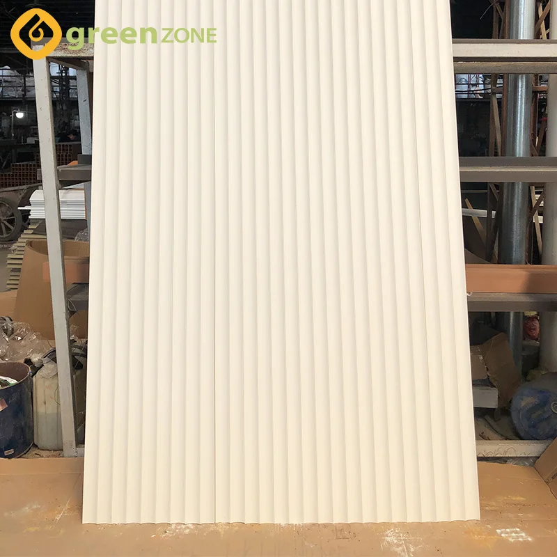 fireproof cladding panels white high quality interior wpc fluted wall panel