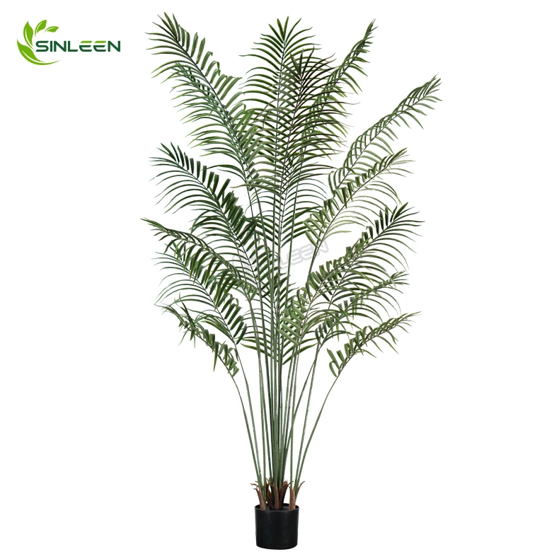 Palm Tree Tall Bonsai Silk Plants Garden High Quality Leaf Plastic Wholesale Indoor Artificial Trees