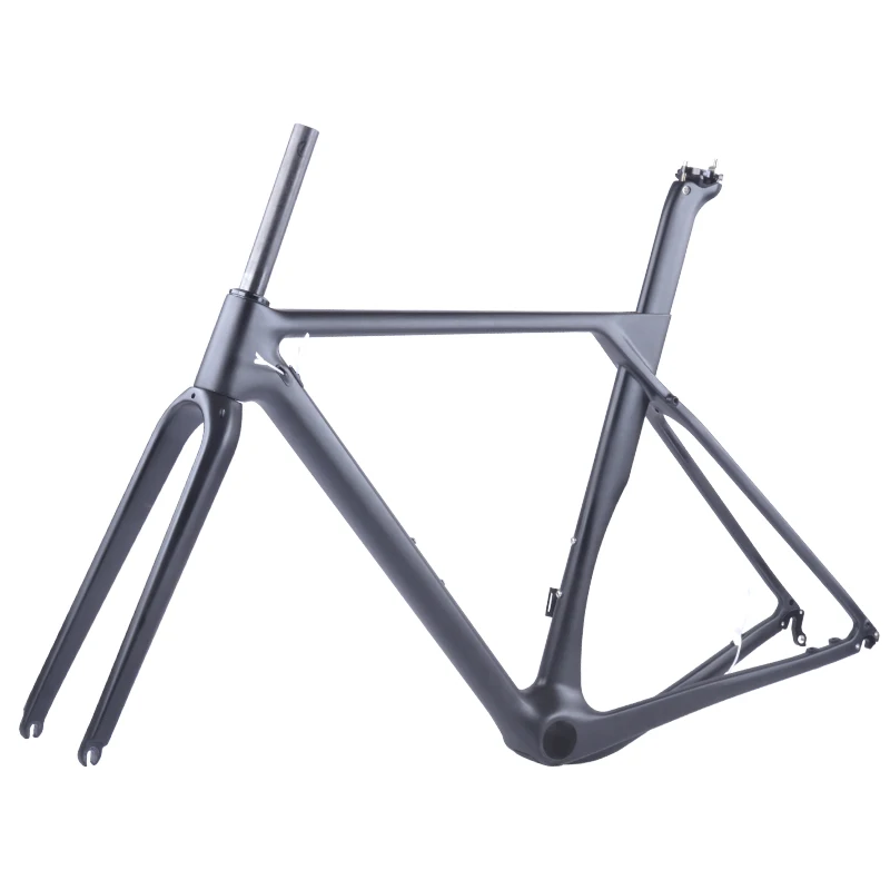 Made in China 700C flat mount 140MM disc brake QR gravel frame aero T800 carbon racing bike frameset