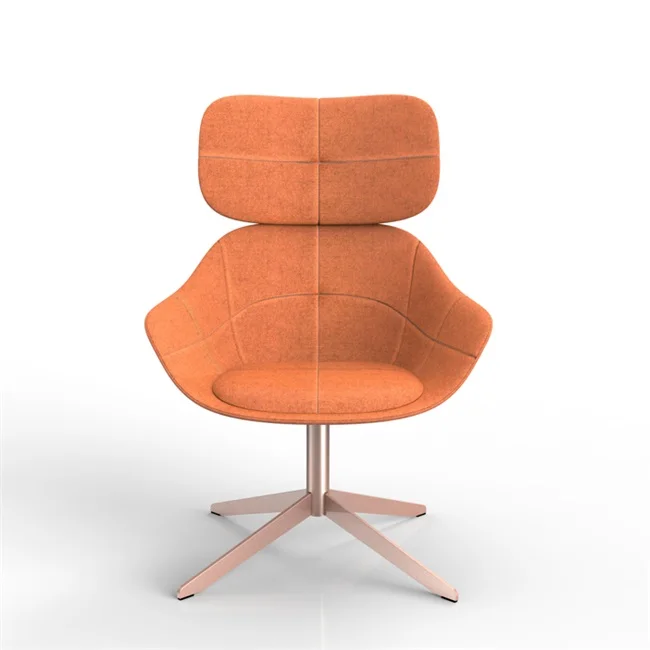 
England UK Designer High Back Metal Cross Base Hotel Commercial Lounge Chair 