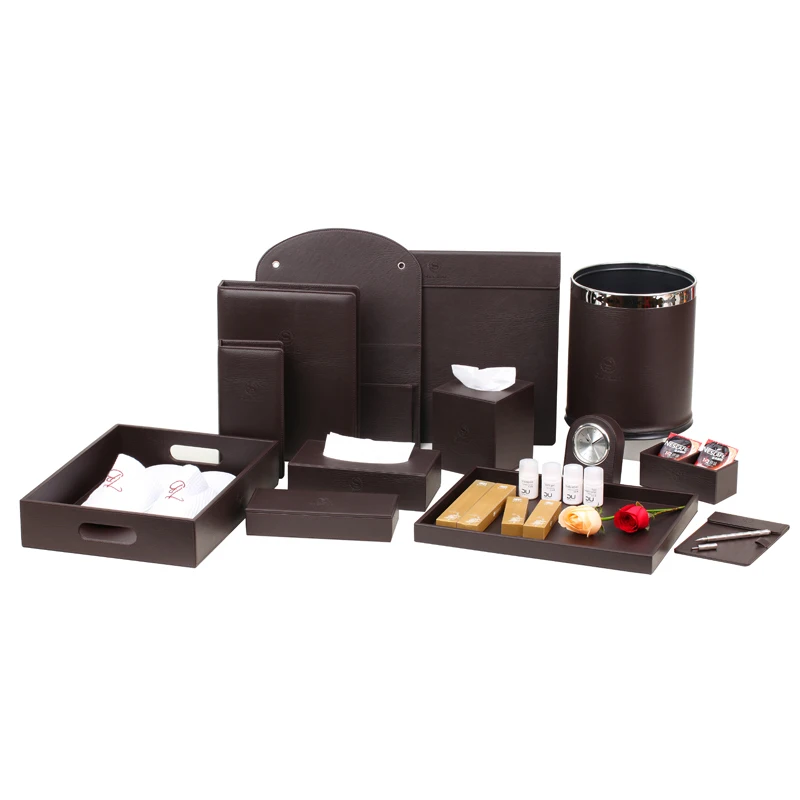 2021 custom  logo5 star hotel leatherette room luxury pu faux leather products hotel leather product