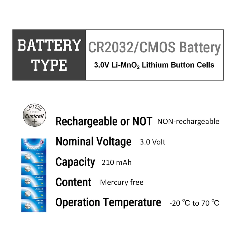 Аккумулятор cmos cr2032 для intel dell lenovo hp