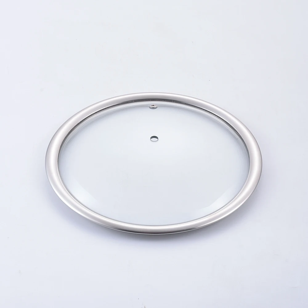 Wok Lid Wide Rim Tempered Pot Cover Water Leaking Wholesale Cookware Glass Lids
