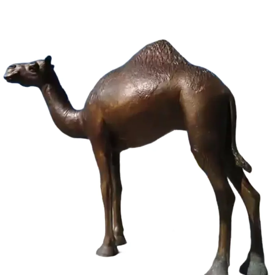 Life size garden casting bronze animal camel sculpture outdoor modern large brass animal statue