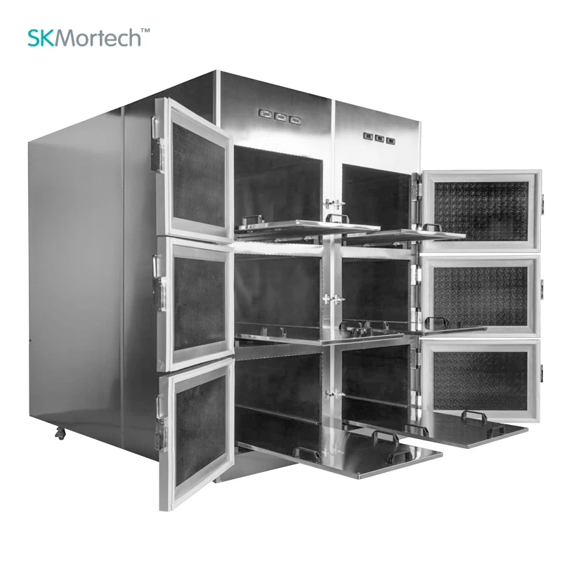  SKB-7A006 фабрика шесть с выдвижными ящиками морга гроб холодильник морозильник для похорон тела из нержавеющей стали
