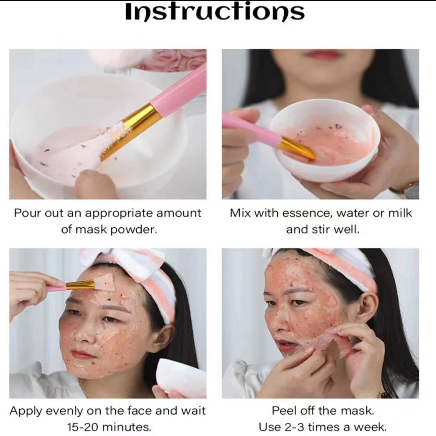 Skin Management Beauty Care Whitening Brightening Jelly Mask Powder Face Body Peel Off Collagen Peeling Rose Gold Facia Mask