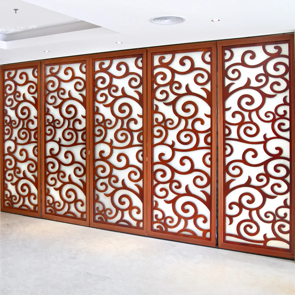 Double glass fire rated framed folding glass partition door for classroom