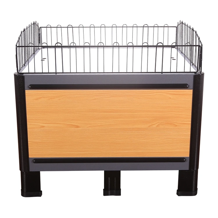 Supermarket Goods Shelf Stacking Rack Mdf Display Desk Promotional Counter Table