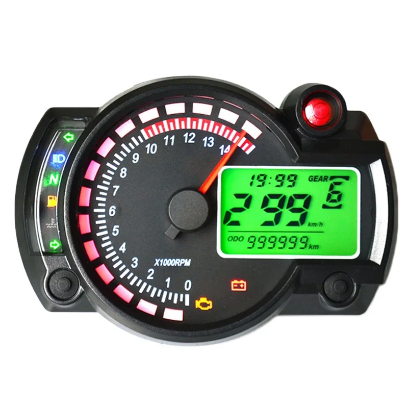Universal Motorcycle Meter Motorcycle Speedometer 7 Colors Moto Dashboard MAX 299KM/H LCD Digital Odometer