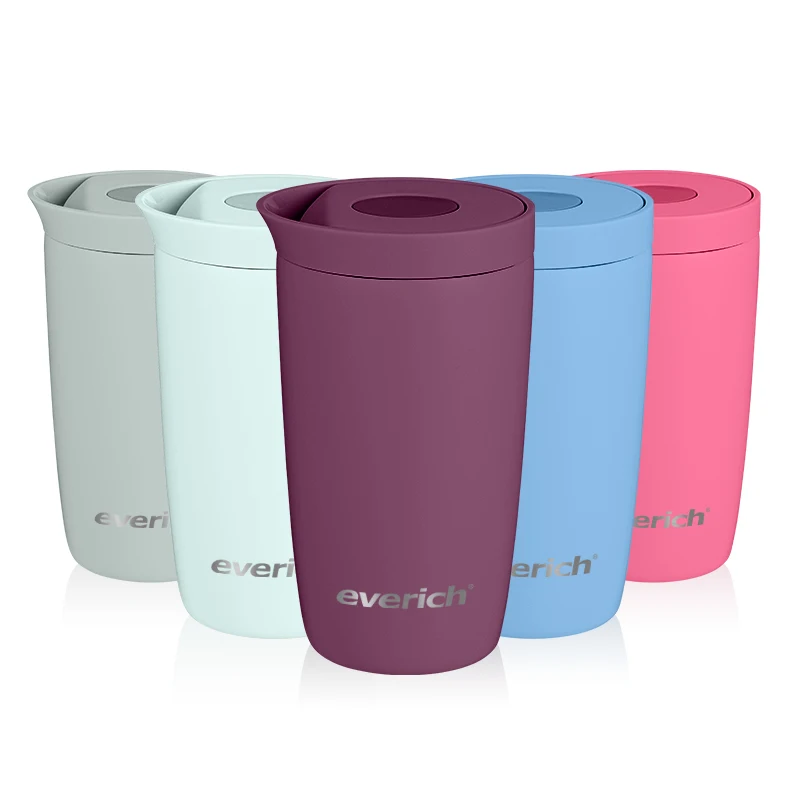 High Quality OEM ODM Luxury stainless steel 350ml 12oz double wall leakproof coffee travel mug with pushing lid
