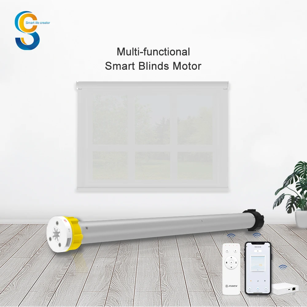 Double Shaft 240v Switch Electronic Limit Internal 433mhz Wireless Receiver Tuya Smart Roller Blind Motor Quiet