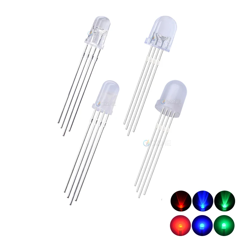  Czinelight Высококачественные 4 контакта Rgb полноцветные разноцветные 4-футовые круглые водопрозрачные молочные линзы 5 мм 8 10 RGB СВЕТОДИОДНЫЕ