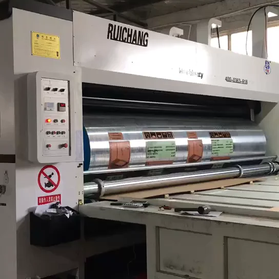 Semi Automatic Chain Feeder Box Flexo Printer 3 Colors Printing Slotting Die Cutting Maker Machine Corrugated Carton