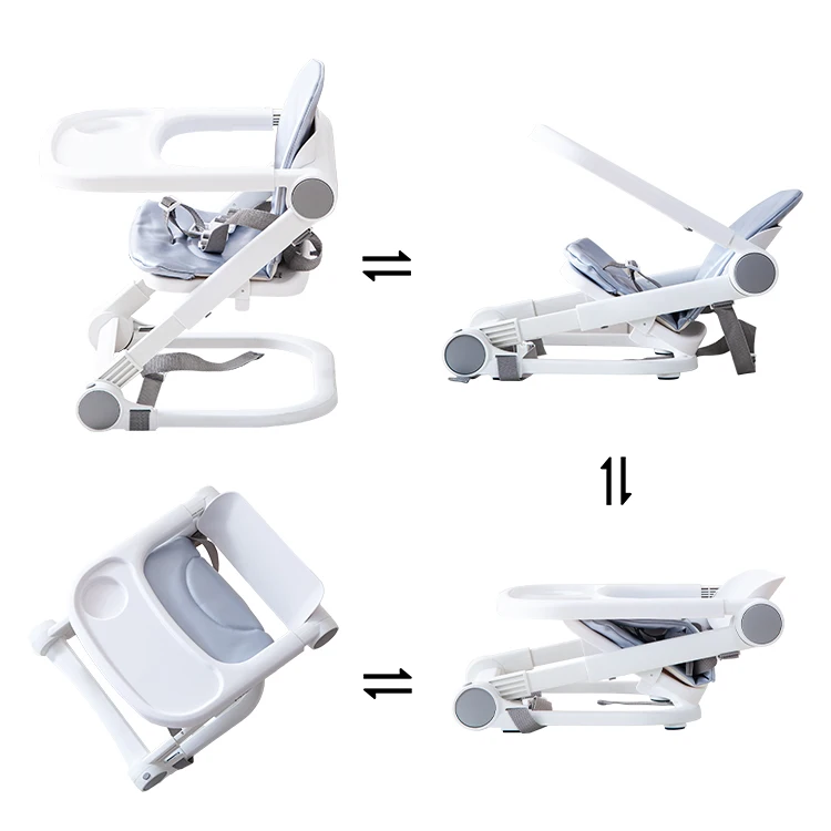 Baby Booster Seat for Dining Table, Travel Lightweight Folding Feeding Seat for Baby, Adjustable Tray and Adjustable Highty