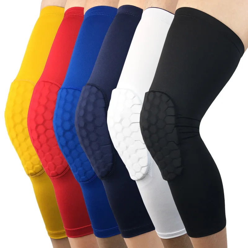 Customized Honeycomb Crash Protection Knee Pad Basketball Football Riding Leg Knee Pad Sleeves Elastic Protective Sport Knee Pad