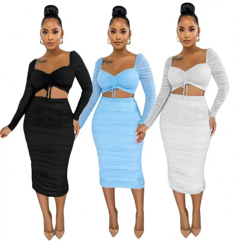 YP fall 2020 women clothes 2 piece outfit wholesale boutique t shirt sets womens clothing formal dress