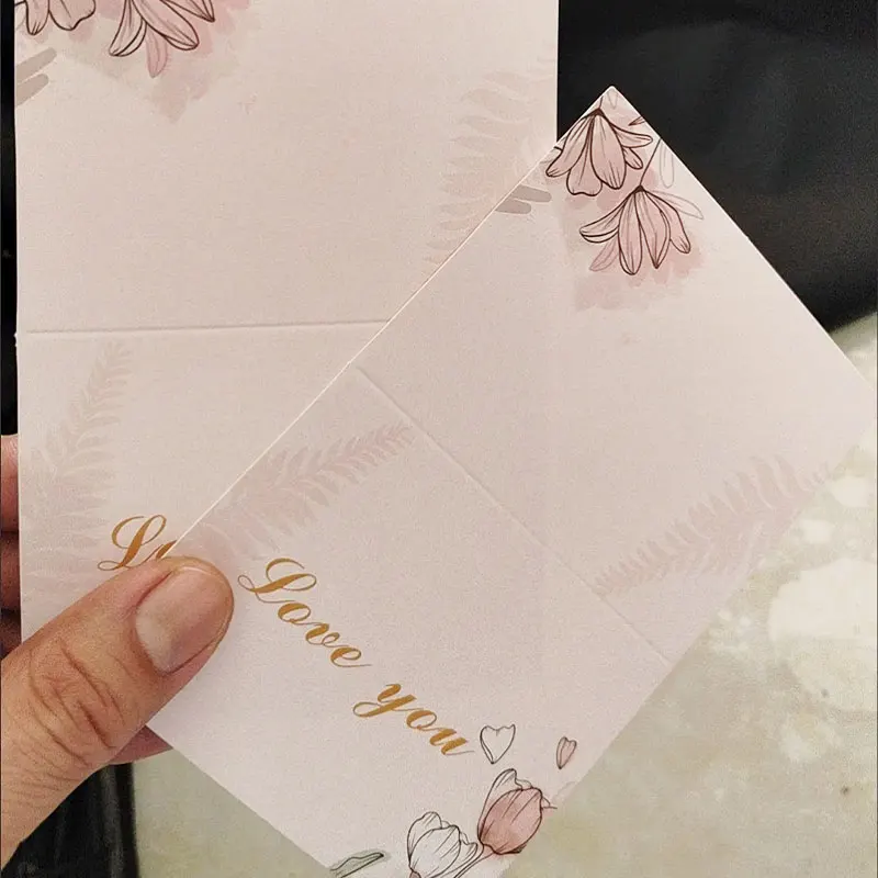 TG95 Custom design with logo Christmas Paper Postcard Greeting luxury Thank You Cards for small business card printing gold foil