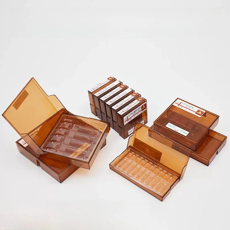 2ML*1 Ampoule Glass Plastic Needle Medicine Organizer Light-proof Waterproof Medicine Customized labels Storage Box WIth Tray