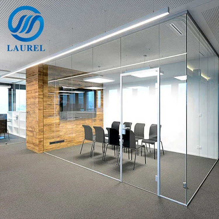 Office smart glass wall switchable film partition doors meeting room tempered laminated glass