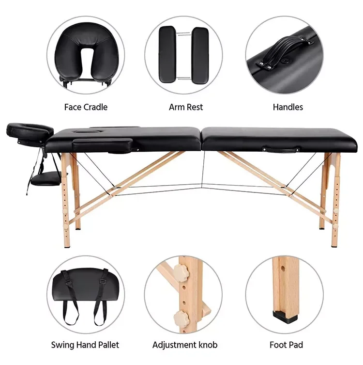 High quality wholesale spa with face hole wooden beauty salon massage table bed