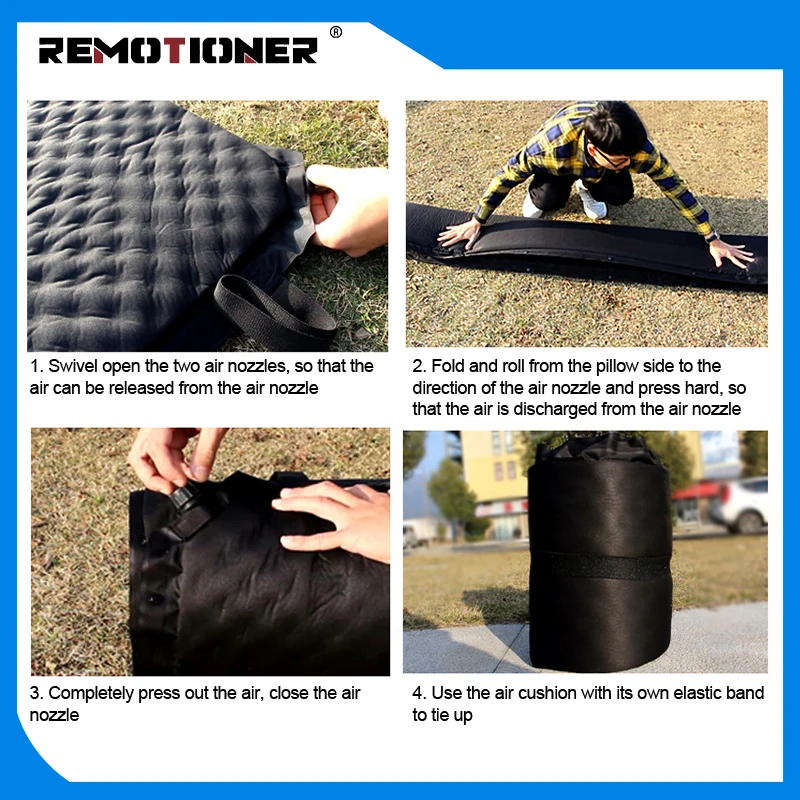 New Suede Automatic Inflatable Outdoor Portable Sleeping Pad Mattress Self-inflating Camping Mat