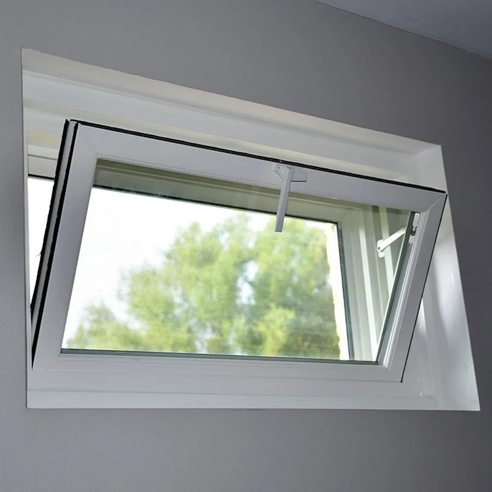 Custom design double glass upvc hopper window price per square meter