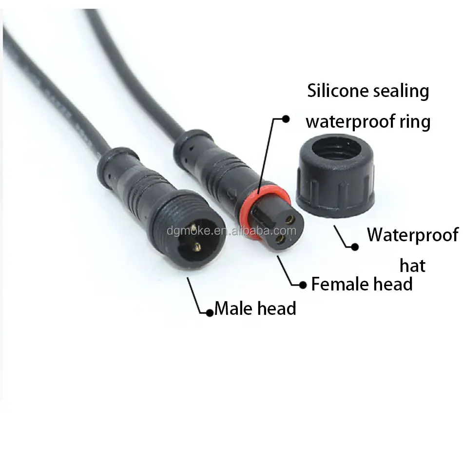Industrial connector mini waterproof power cord male female docking plug copper new energy PVC switch battery connection wire