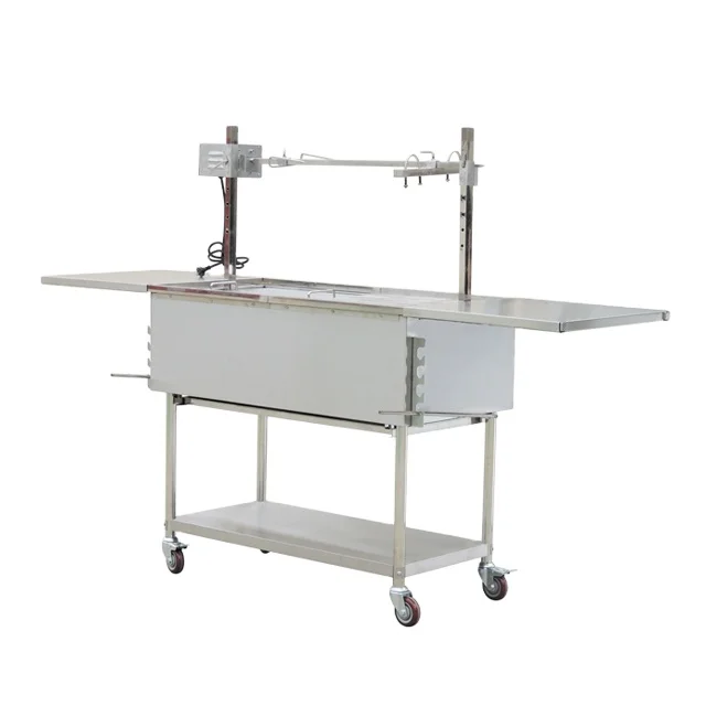 Сверхмощный коммерческий гриль для барбекю на древесном угле из нержавеющей стали с вентилятором dranght