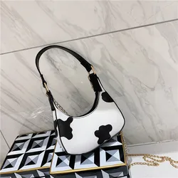 KL110 48 Guangzhou supplier Small bag fashion trending cow pattern underarm bag ladies shoulder handbags leather women handbags