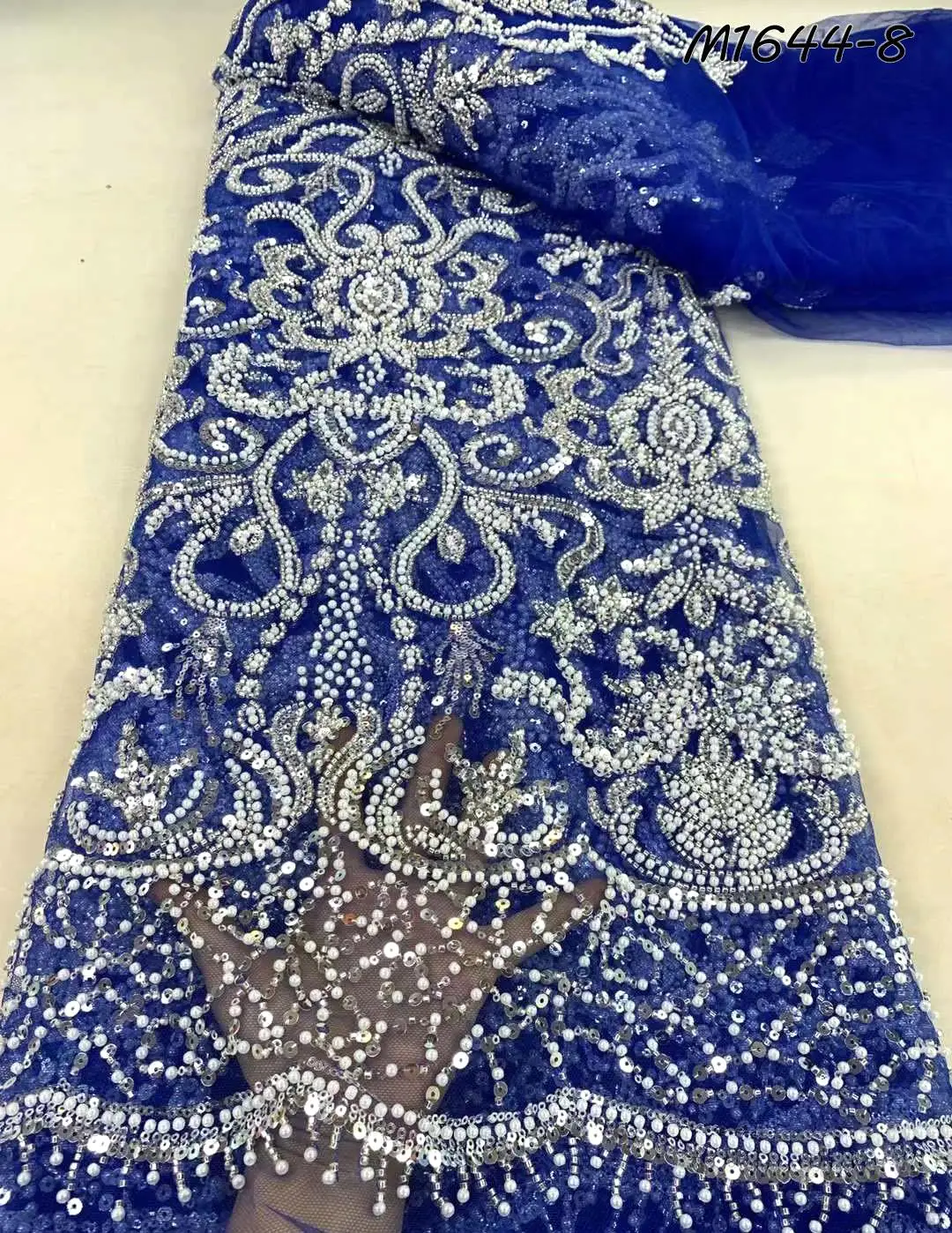 2024 Latest George beaded lace with sequins and beads bridal lace fabric african lace blouse women dress for party and wedding