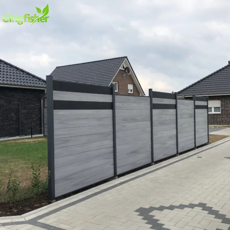 Semi-Solid Wood Plastic Decorative Wooden Garden Fence with perspex deco sheet 15cm