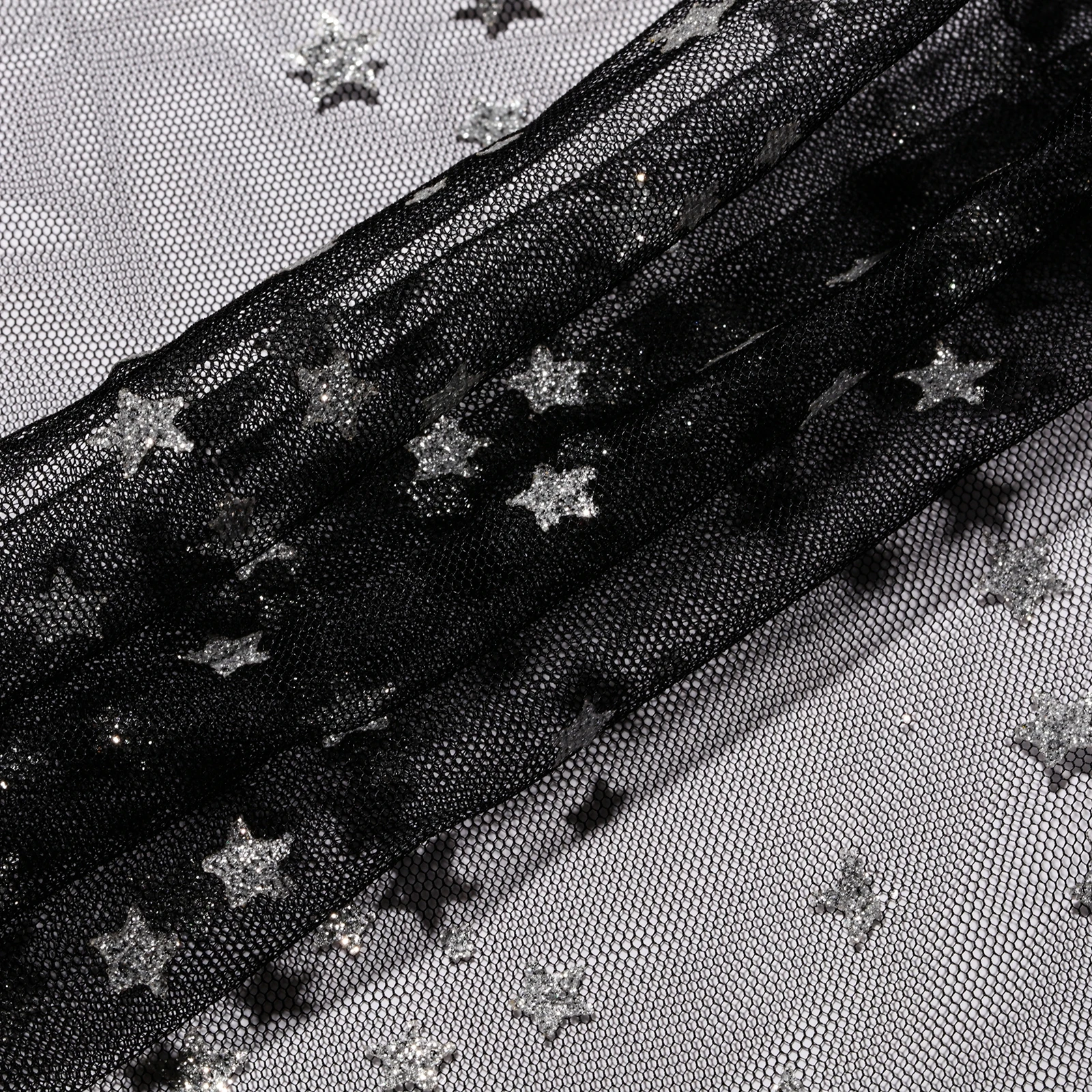 Lightweight Glitter mesh Fabric Customized Color Bronzing Textiles