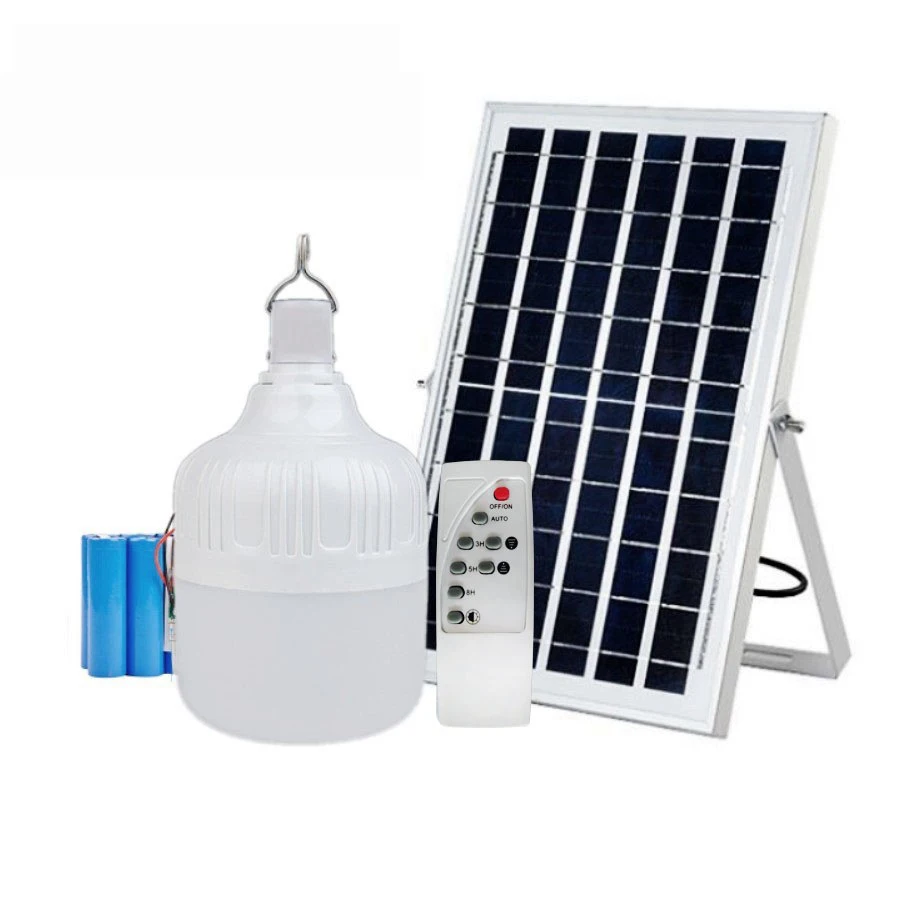 New china High Brightness Emergency Remote Control Solar Lamp 360LM 50W smart led bulb Light