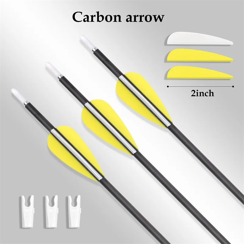 Elong Outdoor 3.2mm carbon arrows custom archery arrows pure carbon 3.2 ID arrow shaft with plastic vane