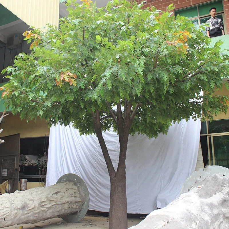 Оптовый продавец 500 см Искусственный клен большой поддельный красный искусственное дерево сад ландшафтный дизайн