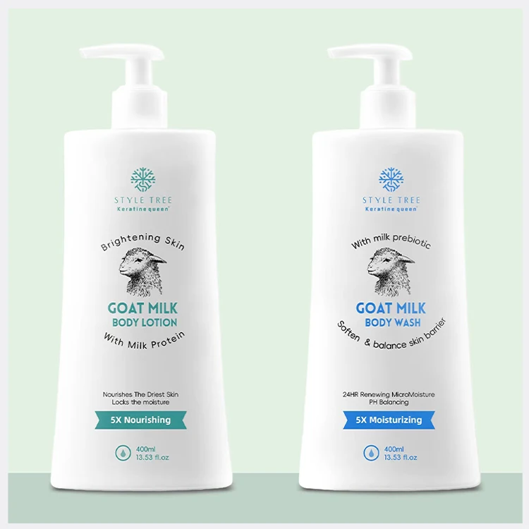 Private Label Moisturizing Goat Milk Body Wash Products Body lotion And Shower Gel For Nourishing Skin