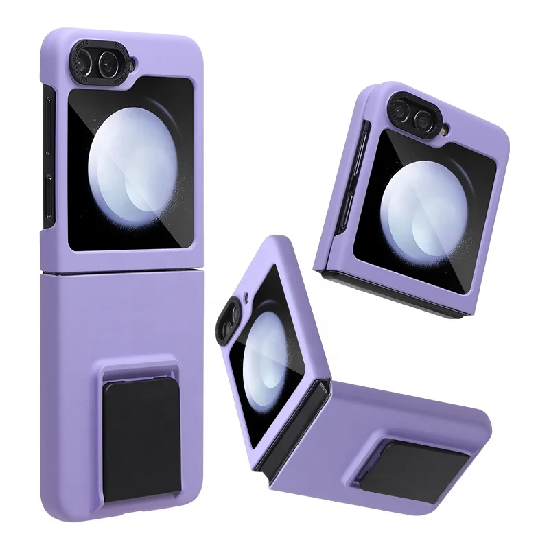 matte tpu pc polding phone cover for samsung galaxy z flip 3 phone case z flip 5 case  with kickstand