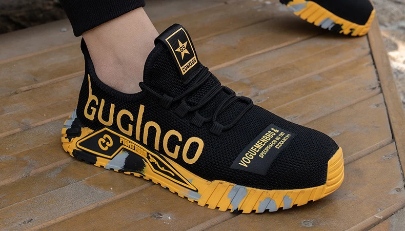 High quality rubber sole lightweight breathable safety shoes climbing worker Shoes safety shoes man