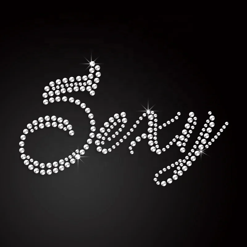 Custom Rhinestone Heat Transfer Letter Sexy Iron-on Rhinestone Transfer for T-Shirts