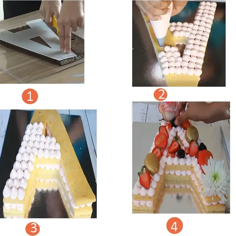 PET 0-8 Alphabet Letter Cake Mold Confeitaria Maker Pastry Mold For Baking 4/6/8/10/12inch