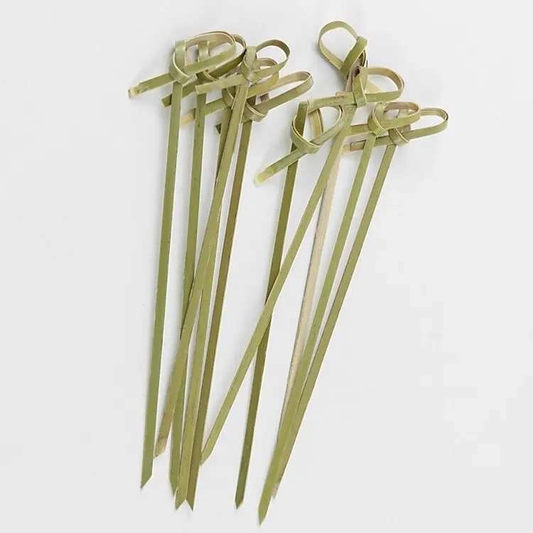 Simple Fashion Factory Wholesale Manufacturing Cocktail Picks Decorative Picks Bamboo Knot Skewer
