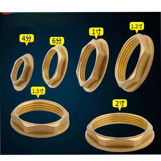 All-copper hexagonal cap and ring  nut lock mother  4/6 points 1 inch