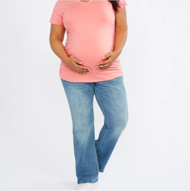 INDIGO BLUE PLUS SIZE SECRET FIT BELLY STRETCH BOOT CUT MATERNITY JEANS PREGNANCY JEANS PANTS