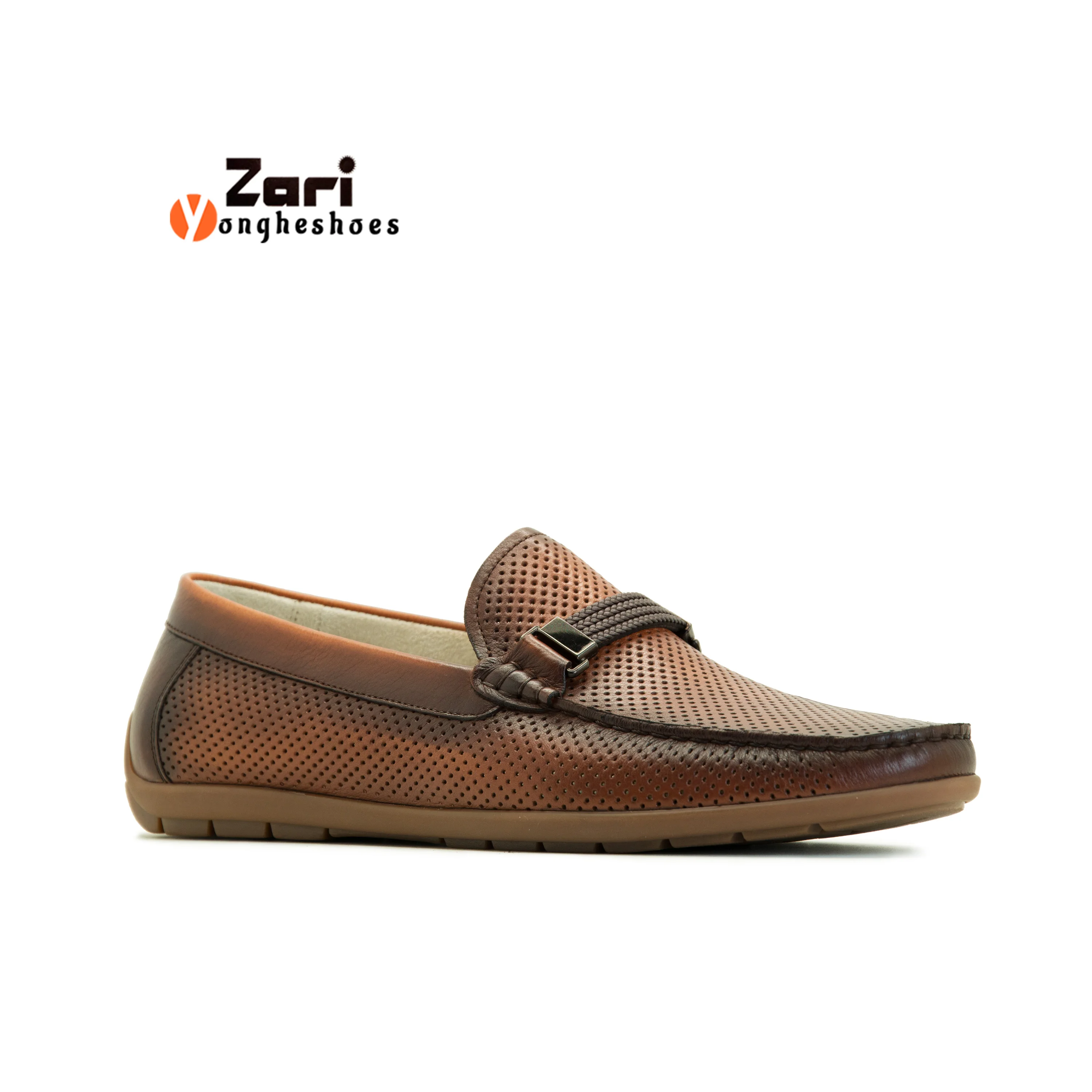 Zari Stylish Handmade Black Comfort Breathable Moccasins For Men Genuine Leather