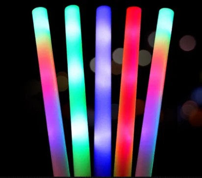 Оптовая Продажа Красочные губки Батон Led пена светящиеся роликовые палочки для карнавала игры украшения