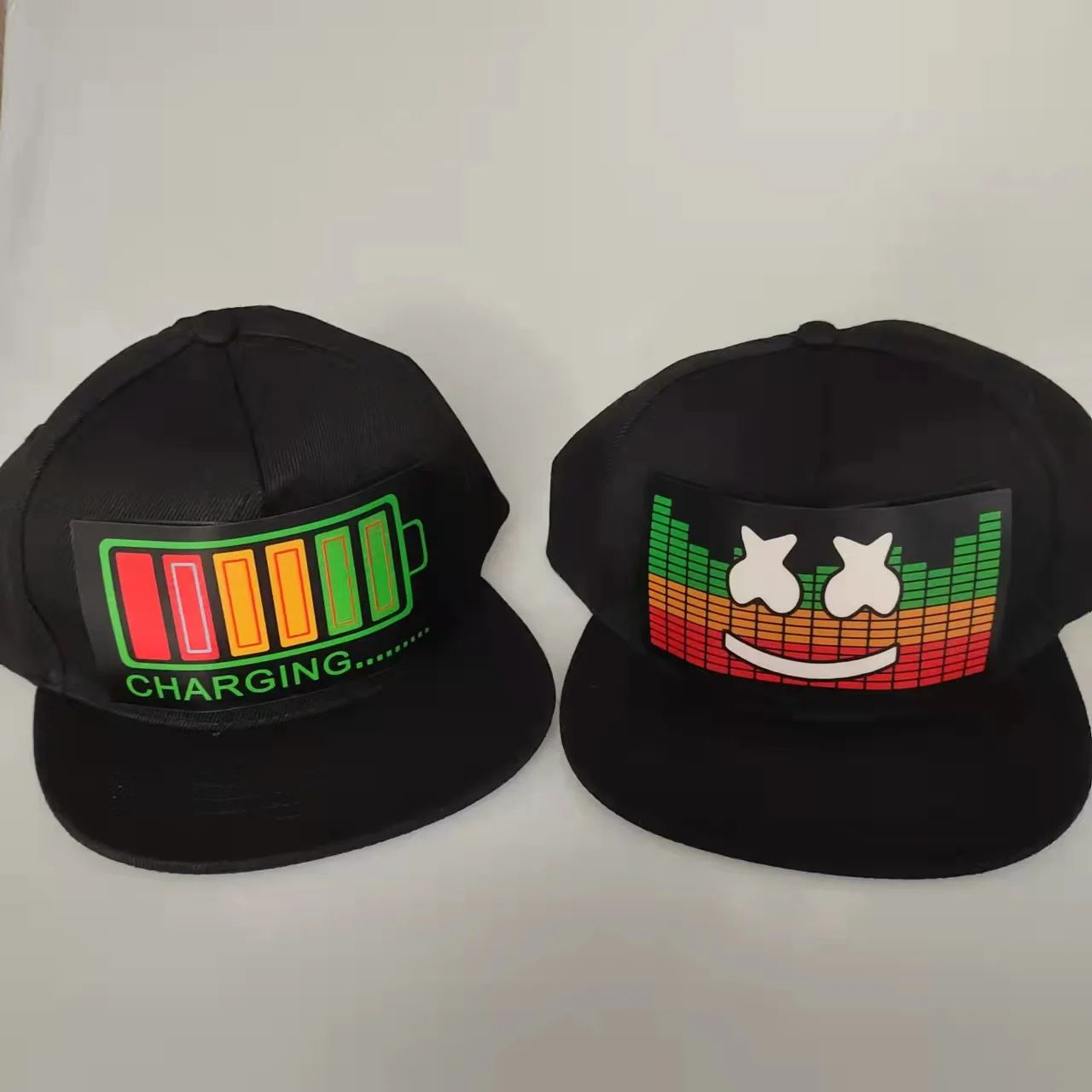 Sound Activated Led Flashing Caps EL Light Panel Cap Customized Design Baseball Led Hats